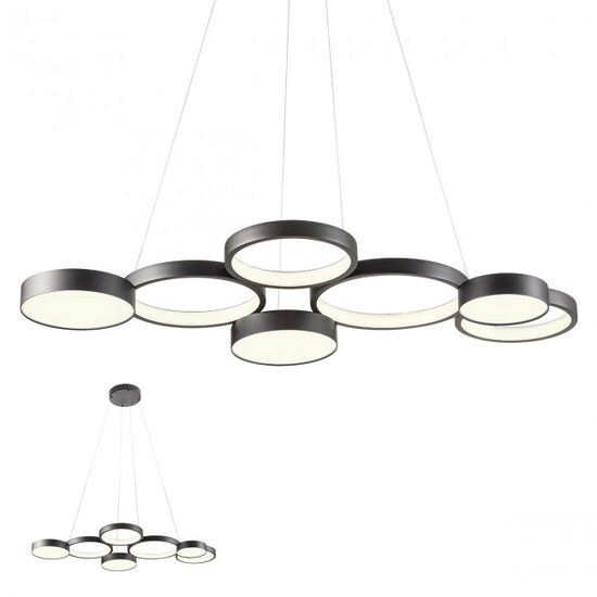 Lustra moderna neagra dimmabila LED 65W/9393lm/3000K, Cronos 01-2547 Redo