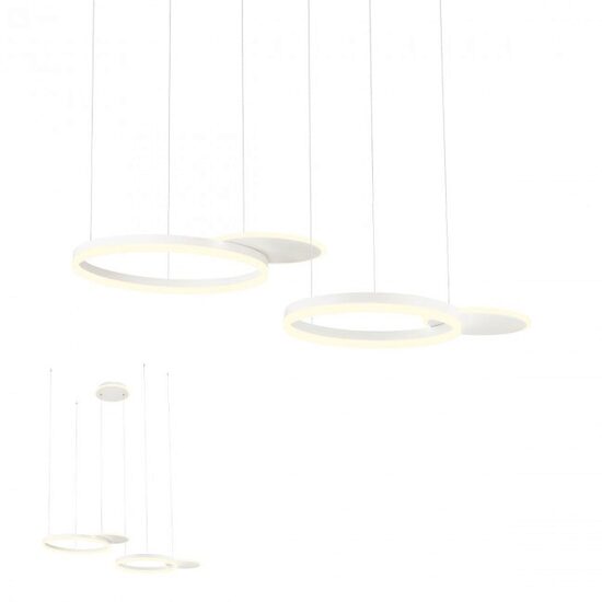 Lustra moderna alba dimmabila LED 99W/10400lm/3000K, Sigua 01-2605 Redo