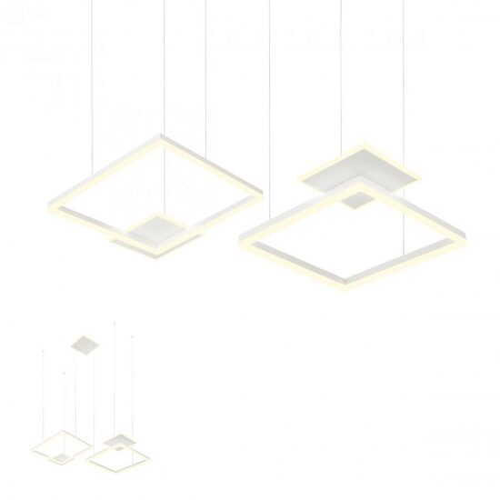 Lustra moderna alba dimmabila LED 137W/15470lm/3000K, Sigua 01-2614 Redo