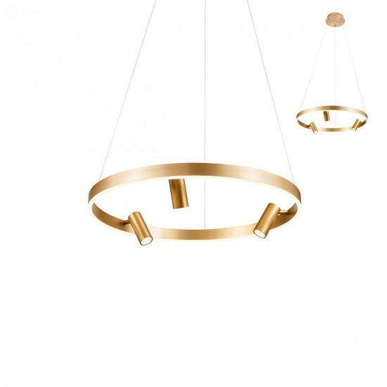 Lustra moderna aurie spoturi orientabile LED 25W/4800lm/3000K, Summit 01-2490 Redo