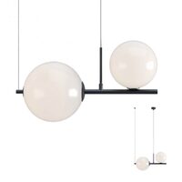 Lustra moderna neagra abajururi sticla 2xE27/42W, Talis 01-2646 Redo