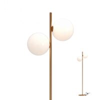 Lampadar modern bronz periat abajururi sticla 2xE27/42W, Talis 01-2651 Redo