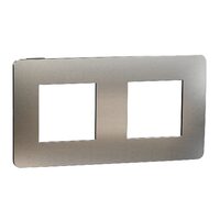 Rama Unica Studio Metal 2 posturi aluminiu/negru NOUA UNICA Schneider Electric, NU280456M