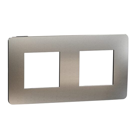 Rama Unica Studio Metal 2 posturi aluminiu/negru NOUA UNICA Schneider Electric, NU280456M
