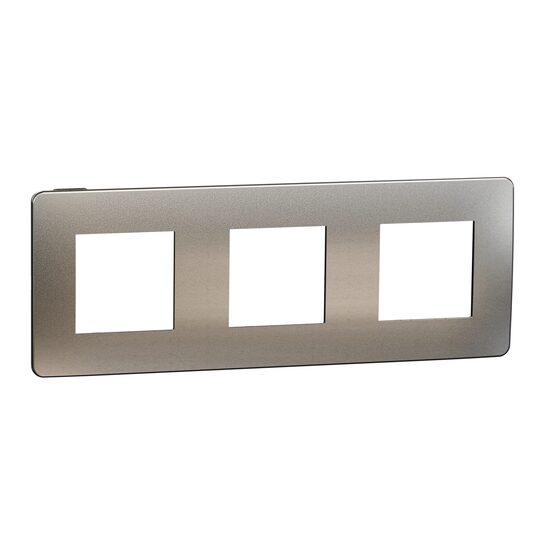 Rama Unica Studio Metal 3 posturi aluminiu/negru NOUA UNICA Schneider Electric, NU280656M