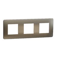 Rama Unica Studio Metal 3 posturi bronz/alb NOUA UNICA Schneider Electric, NU280650M