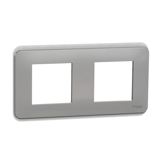Rama Unica Pro 2 posturi aluminiu NOUA UNICA Schneider Electric, NU400430