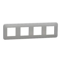 Rama Unica Pro 4 posturi aluminiu NOUA UNICA Schneider Electric, NU400830