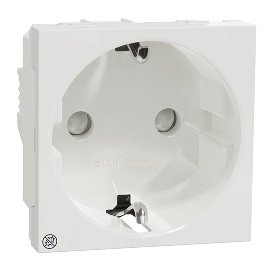 Priza 2P+E 16A, obturatoare, alb antibacterian NOUA UNICA Schneider Electric, NU303720