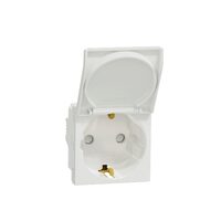 Priza 2P+E 16A, capac,obturatoare, alb NOUA UNICA Schneider Electric, NU303718TA