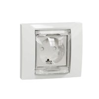 Priza 2P+E IP44 obturatoare+capac, alb NOUA UNICA Schneider Electric, NU003718