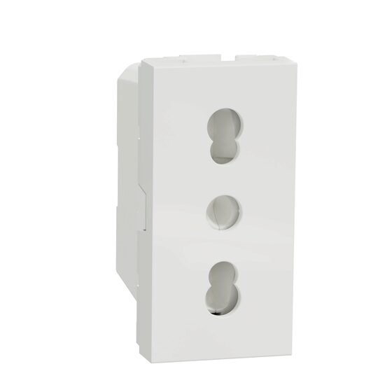 Priza italiana 1m 16A 2P+E, alb NOUA UNICA Schneider Electric, NU302318