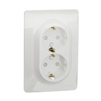 Priza dubla 2P+E 16A, alb NOUA UNICA Schneider Electric, NU206718