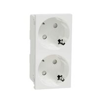 Priza dubla modulara 2P+E, fara surub, alb NOUA UNICA Schneider Electric, NU306618