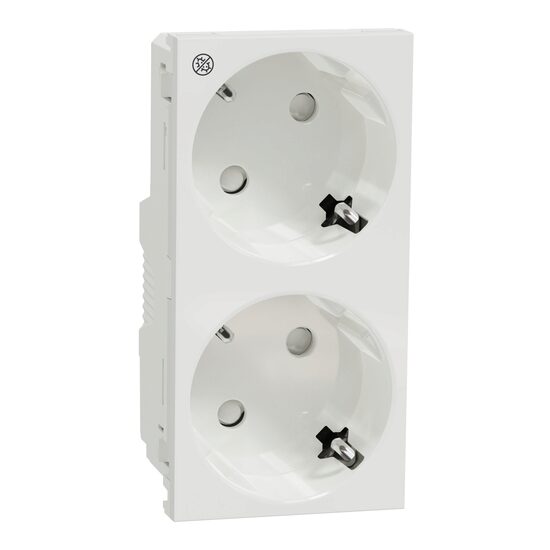 Priza dubla modulara 2P+E, alb antibacterian NOUA UNICA Schneider Electric, NU306720A