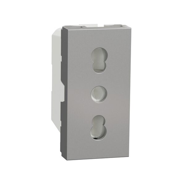 Priza italiana 1m 16A 2P+E, aluminiu NOUA UNICA Schneider Electric, NU302330