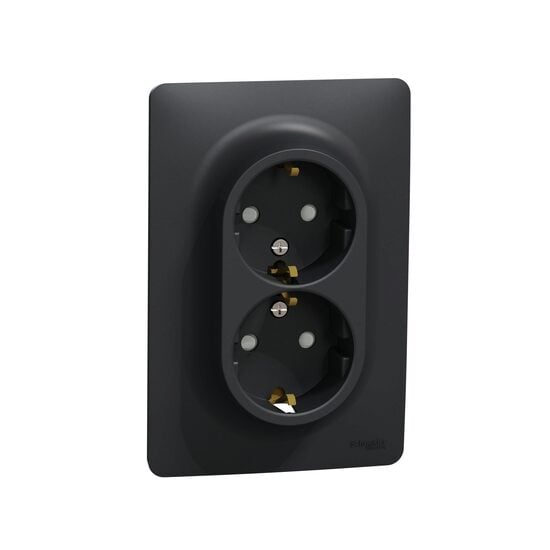 Priza dubla 2P+E 16A, antracit NOUA UNICA Schneider Electric, NU206754