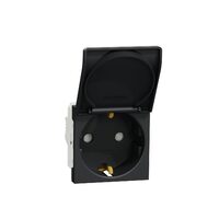 Priza 2P+E 16A, capac, obturatoare, antracit NOUA UNICA Schneider Electric, NU303754TA