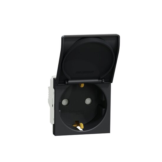 Priza 2P+E 16A, capac, obturatoare, antracit NOUA UNICA Schneider Electric, NU303754TA
