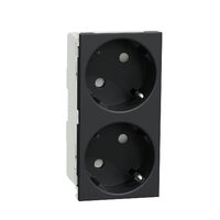 Priza dubla modulara 2P+E, fara surub, antracit NOUA UNICA Schneider Electric, NU306654