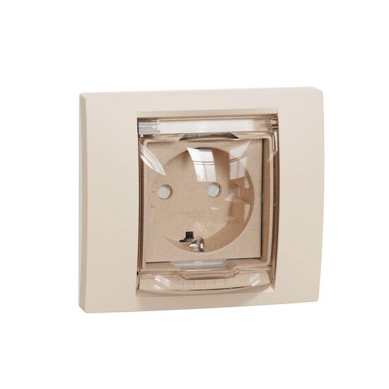 Priza 2P+E IP44 obturatoare+capac, bej NOUA UNICA Schneider Electric, NU003744