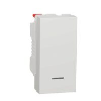 Intrerupator revenire alb 10A 1m indicator luminos NOUA UNICA Schneider Electric, NU310618N