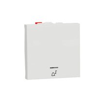 Intrerupator revenire 10A 2m simbol sonerie indicator luminos alb NOUA UNICA Schneider Electric, NU320618CN
