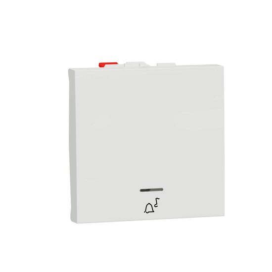 Intrerupator revenire 10A 2m simbol sonerie indicator luminos alb NOUA UNICA Schneider Electric, NU320618CN