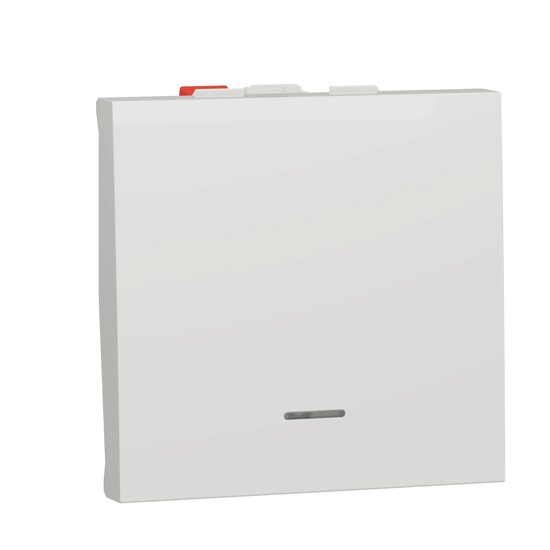 Intrerupator revenire 10AX 2m indicator luminos alb antibacterian NOUA UNICA Schneider Electric, NU320620N