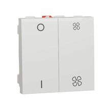 Selector turatie ventilator+intreupator O/I, 2 viteze 10A, 2m, alb NOUA UNICA Schneider Electric, NU321418