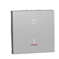 Intrerupator bipolar 16A indicator luminos 2m, surub, aluminiu NOUA UNICA Schneider Electric, NU326230S