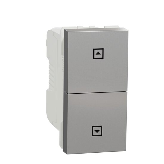Intrerupator cu revenire jaluzele 10A 1m aluminiu NOUA UNICA Schneider Electric, NU310730SC