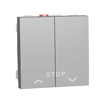 Intrerupator jaluzele cu Stop 6A, 2m, aluminiu NOUA UNICA Schneider Electric, NU323730