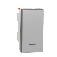 Intrerupator revenire aluminiu 10A 1m indicator luminos NOUA UNICA Schneider Electric, NU310630N