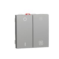 Selector turatie ventilator+intreupator O/I, 2 viteze 10A, 2m, aluminiu NOUA UNICA Schneider Electric, NU321430