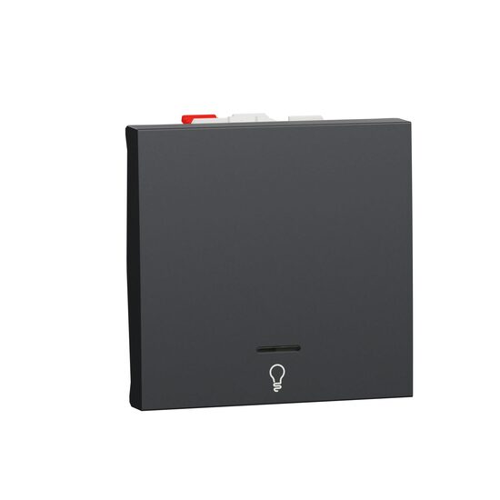 Intrerupator revenire 10A 2m simbol lumina indicator luminos antracit NOUA UNICA Schneider Electric, NU320654LN