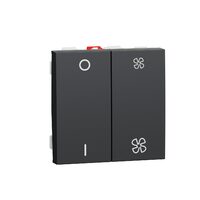 Selector turatie ventilator+intreupator O/I, 2 viteze 10A, 2m, antracit NOUA UNICA Schneider Electric, NU321454