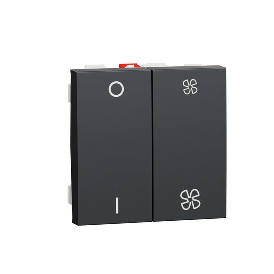Selector turatie ventilator+intreupator O/I, 2 viteze 10A, 2m, antracit NOUA UNICA Schneider Electric, NU321454