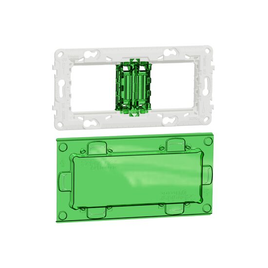 Suport fix plastic+capac protectie 4m/2p NOUA UNICA Schneider Electric, NU7004PC