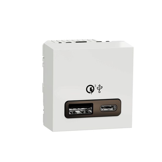 Noua Unica, Incarcator rapid USB dublu A+C 18W, alb NOUA UNICA Schenider Electric, NU301918