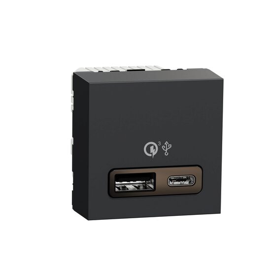 Noua Unica, Incarcator rapid USB dublu A+C 18W, antracit NOUA UNICA Schenider Electric, NU301954