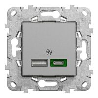 Noua Unica, Incarcator rapid USB dublu A+C 45W, aluminiu NOUA UNICA Schenider Electric, NU501330