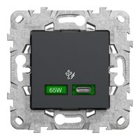 Noua Unica, Incarcator USB C 65W 2 module, antracit NOUA UNICA Schenider Electric, NU501454