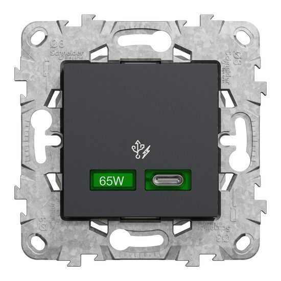 Noua Unica, Incarcator USB C 65W 2 module, antracit NOUA UNICA Schenider Electric, NU501454
