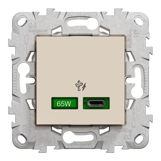 Noua Unica, Incarcator USB C 65W 2 module, bej NOUA UNICA Schenider Electric, NU501444