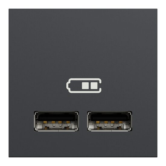 Noua Unica, Priza dubla incarcare USB 1A 2m antracit NOUA UNICA Schenider Electric, NU341854