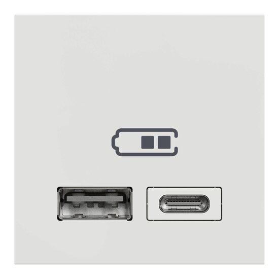 Noua Unica, Priza dubla incarcare USB 2.0 2m A+C alb NOUA UNICA Schenider Electric, NU301818