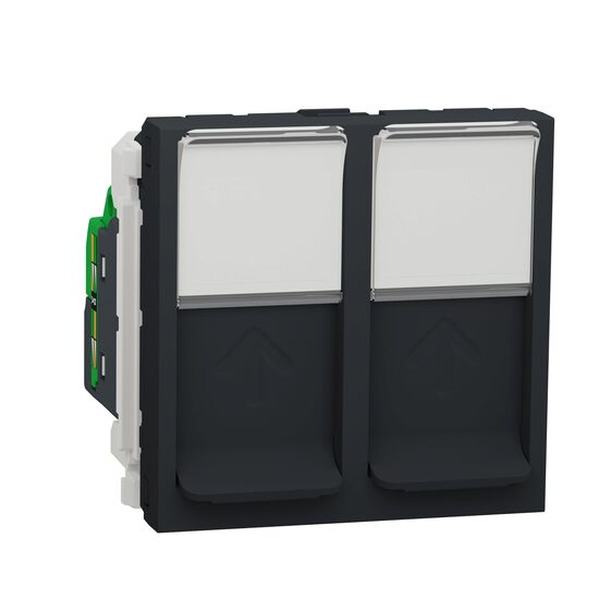Noua Unica, Priza dubla RJ45, CAT6 STP, 2m, antracit NOUA UNICA Schenider Electric, NU342654