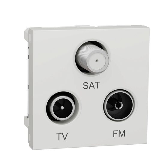 Noua Unica, Priza TV/FM/SAT, individuala, 2m, alb antibacterian NOUA UNICA Schenider Electric, NU345020