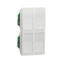 Priza cvadrupla RJ45, CAT5 UTP, 45x90, alb NOUA UNICA Schneider Electric, NU347918